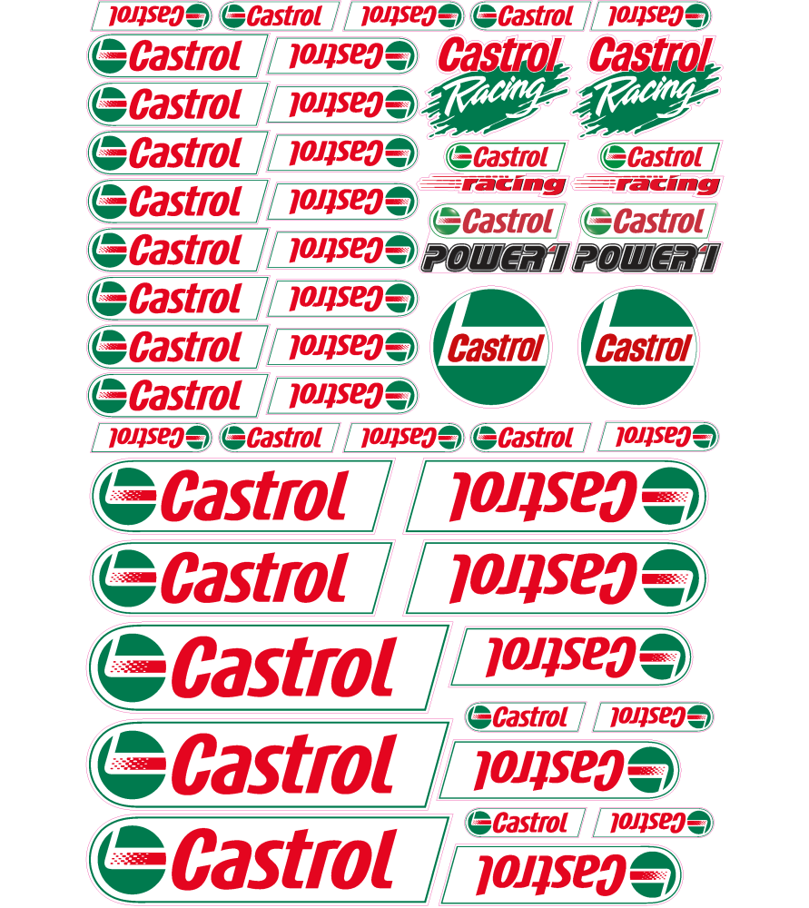 Castrol Racing Aufkleber Set grösse A4