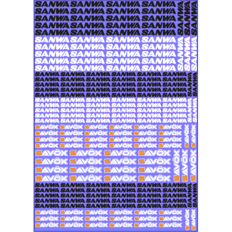 Sanwa Savöx Aufklebersatz grösse A4 auf transparenter Folie