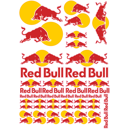 Red Bull Aufkleber Set grösse A4