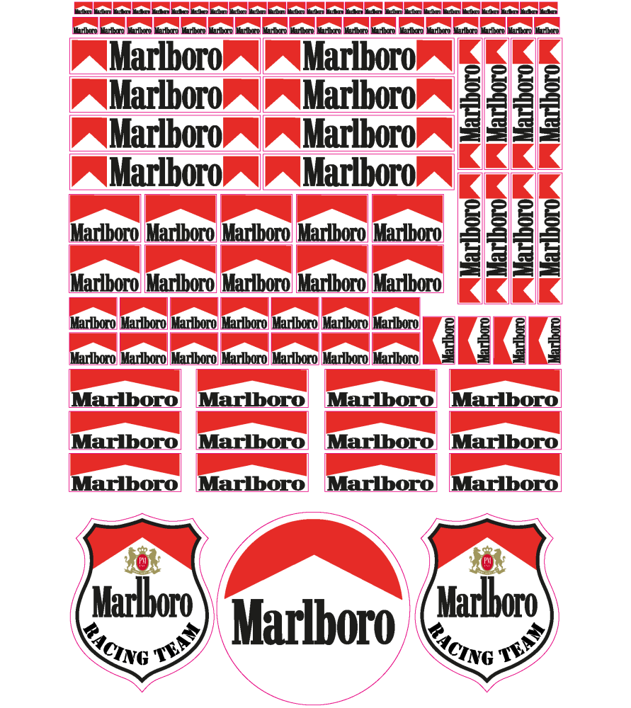 Marlboro Aufkleber Set grösse A4